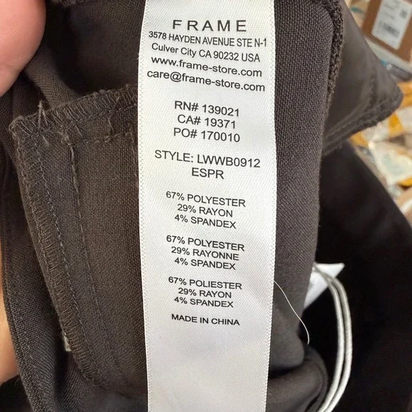 NWT Frame Espresso Brown Le Crop Mini Boot Trouser Pants Size 6 - Picture 14 of 14